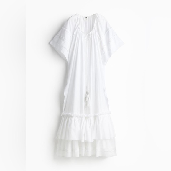 Appliquéd drawstring detail kaftan dress small - Picture 4 of 5